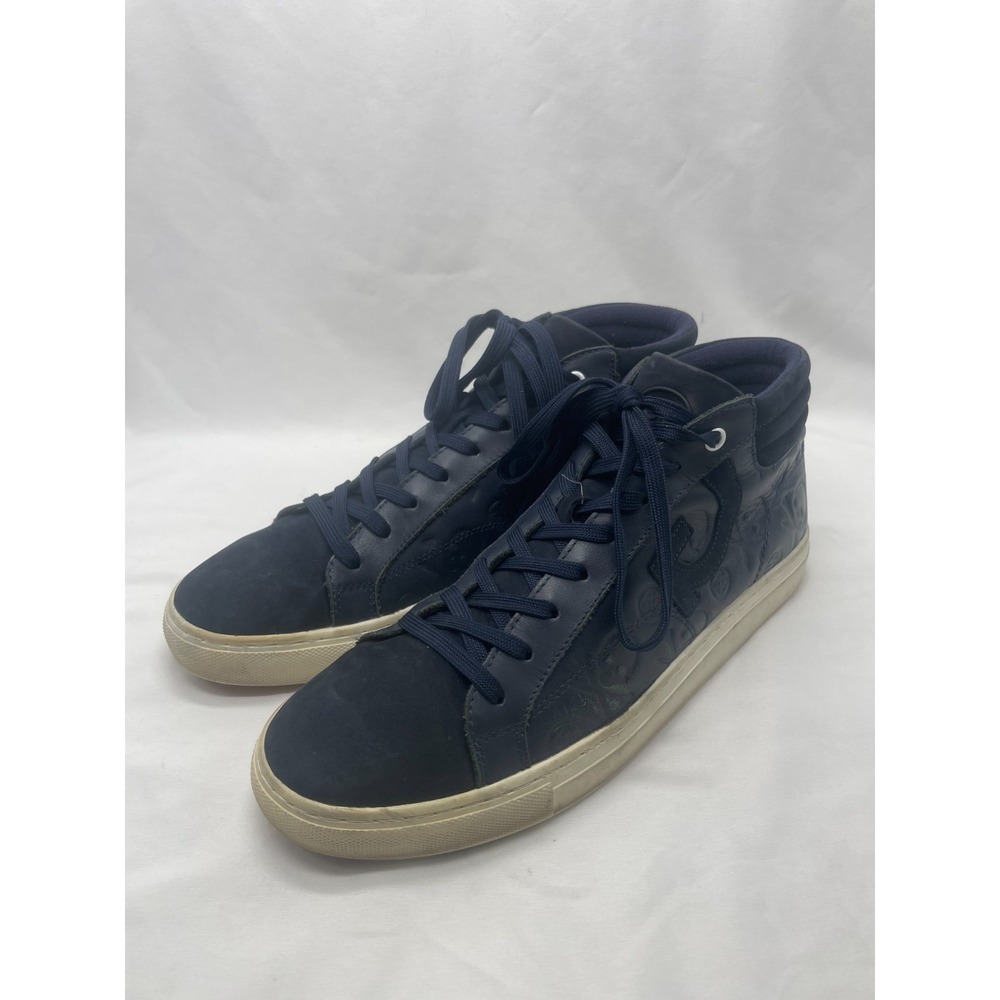 G/Fore Men Twilight Blue Leather "Skull" High Top Shoes Sneakers G4MS22F13 Sz 10